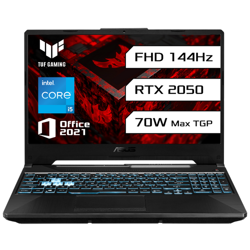 מחשב נייד ASUS TUF F15 Gaming R5-7535HS 32GB 512NVME 144Hz RTX2050 4GB 15.6 FHD Win1