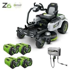 טרקטורון כיסוח דשא 107 ס"מ רכיבה 56V Brushless עם הגה "סיבוב אפס" + 4 סוללות 10.0Ah ומטען מק"ט ZT4201E-S יצרן : EGO