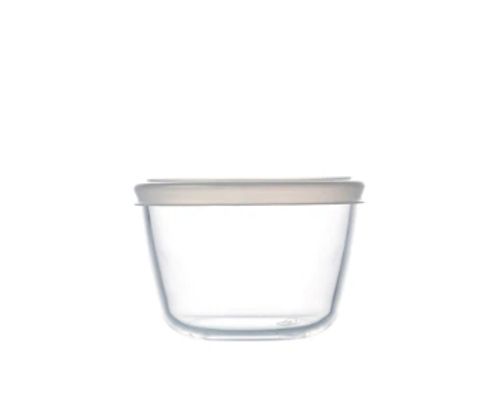 כלי אחסון עגול פיירקס 0.6 ליטר מכסה לבן PYREX