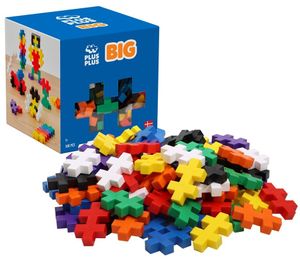 משחק הרכבה BIG Basic Mix עם 100 חלקים גדולים וצבעוניים לבנייה חופשית לגילאי שנה ומעלה - צבעוני