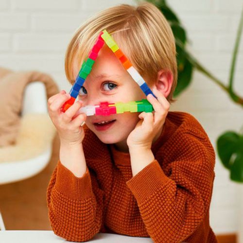 משחק הרכבה BIG Basic Mix עם 100 חלקים גדולים וצבעוניים לבנייה חופשית לגילאי שנה ומעלה - נאון