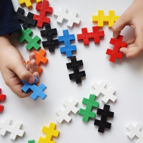 משחק הרכבה BIG Basic Mix עם 100 חלקים גדולים וצבעוניים לבנייה חופשית לגילאי שנה ומעלה - נאון