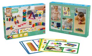 משחק הרכבה לומדים לבנות 130 חלקים גדולים וצבעוניים לבנייה מודרכת שנה ומעלה