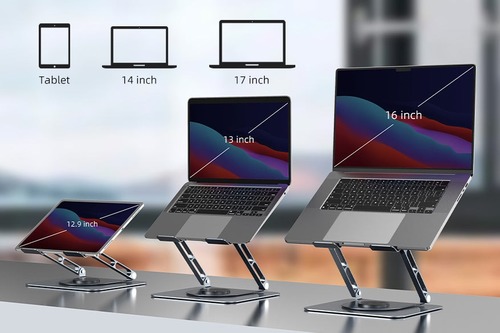 סטנד אלומניום למחשב נייד מבית CABLETIME מתכוונן ומסתובב 360