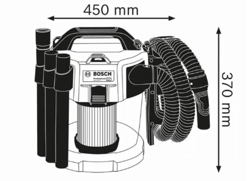 שואב אבק תעשייתי יבש רטוב נטען Bosch GAS 18V-10L 18V - גוף בלבד ללא סוללה וללא מטען
