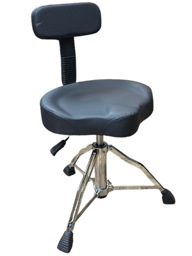 כיסא תופים הידראולי HDT-600 עם מושב אופנוע דמוי עור מרופד ומשענת מבית Gdrums