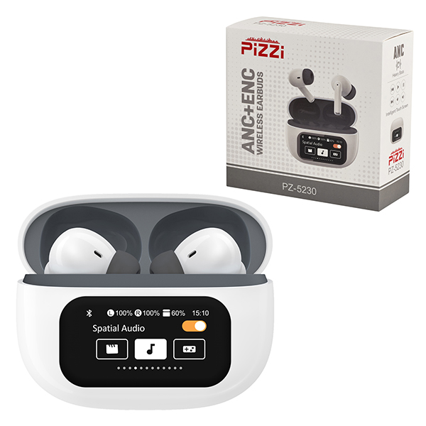 זוג אוזניות איכותיות EarBuds F11 Pizzi אלחוטיות Bluetooth עם מסך טאץ