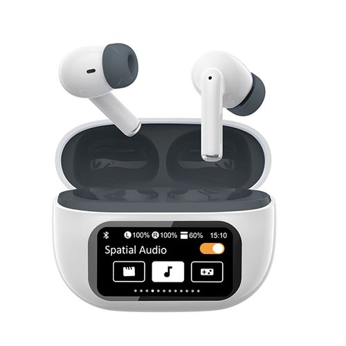 זוג אוזניות איכותיות EarBuds F11 Pizzi אלחוטיות Bluetooth עם מסך טאץ' ותצוגה בעברית ובית טעינה קומפקטי