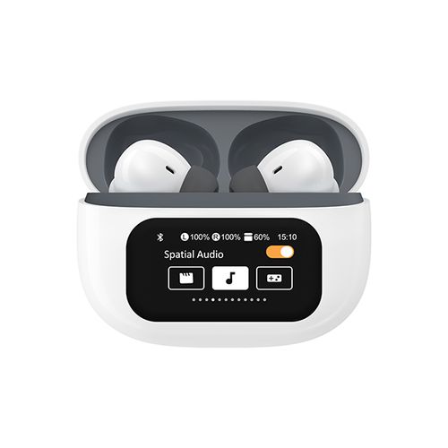 זוג אוזניות איכותיות EarBuds F11 Pizzi אלחוטיות Bluetooth עם מסך טאץ' ותצוגה בעברית ובית טעינה קומפקטי