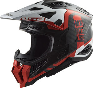 קסדת אל אס 2 קרבון / אדום / לבן -  LS2 MX703 C X-FORCE VICTORY