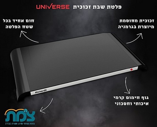 פלטה שבת זכוכית שחורה UNIVERSE NRI-856