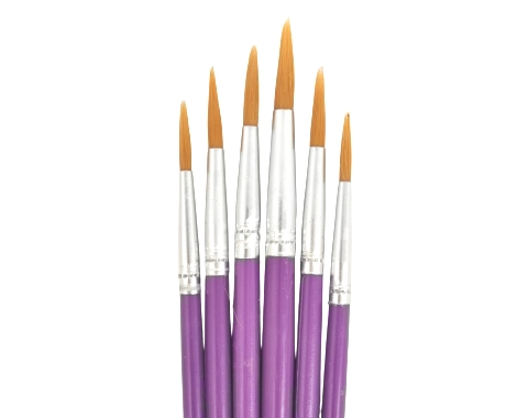 סט 6 מכחולים סגולים עגולים
