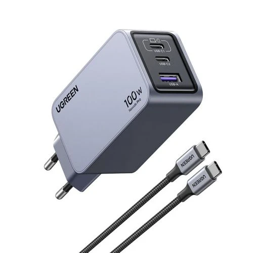 מטען בית UGREEN X757 100W כולל כבל טייפ סי 1.5M | יוגרין 25874 | מטען קיר