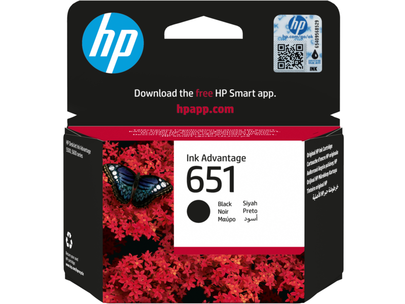 ראש דיו שחור HP 651 Black - מקורי