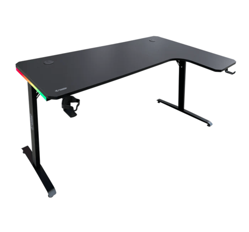 שולחן גיימינג פינתי ימין Dragon RGB 100*160cm צבע שחור, שנה אחריות יבואן רשמי
