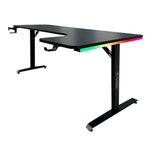שולחן גיימינג פינתי ימין Dragon RGB 100*160cm צבע שחור, שנה אחריות יבואן רשמי