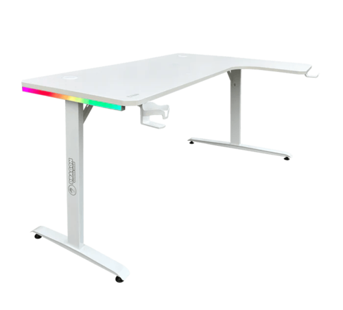 שולחן גיימינג פינתי ימין Dragon RGB 100*160cm צבע לבן, שנה אחריות יבואן רשמי