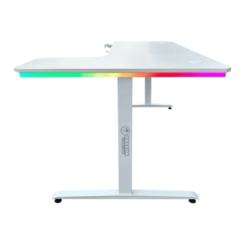 שולחן גיימינג פינתי ימין Dragon RGB 100*160cm צבע לבן, שנה אחריות יבואן רשמי
