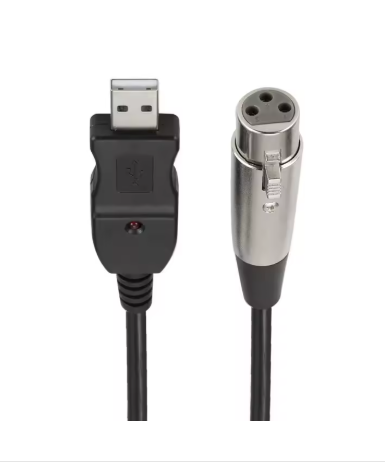 כבל USB  to XLR נקבה לזכר באורך 3 מטר