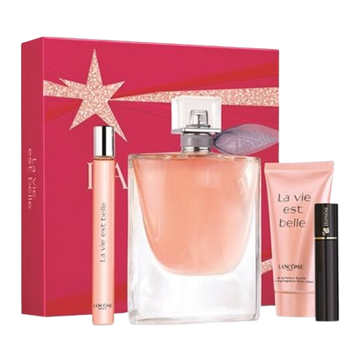 Lancome La Vie Est Belle Gift Set EDP 100ML + 10ML + 50ML Body Lotion + Mascara מארז לנקום לה ויה בל לאישה