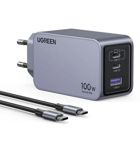 מטען בית UGREEN X757 100W כולל כבל טייפ סי 1.5M | יוגרין 25874 | מטען קיר