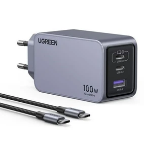 מטען בית UGREEN X757 100W כולל כבל טייפ סי 1.5M | יוגרין 25874 | מטען קיר