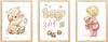 שלישיית תמונות מעוצבות לחדר תינוק / ילדים בגודל 21/27 ס"מ , מסגרת עץ -  Baby girl 