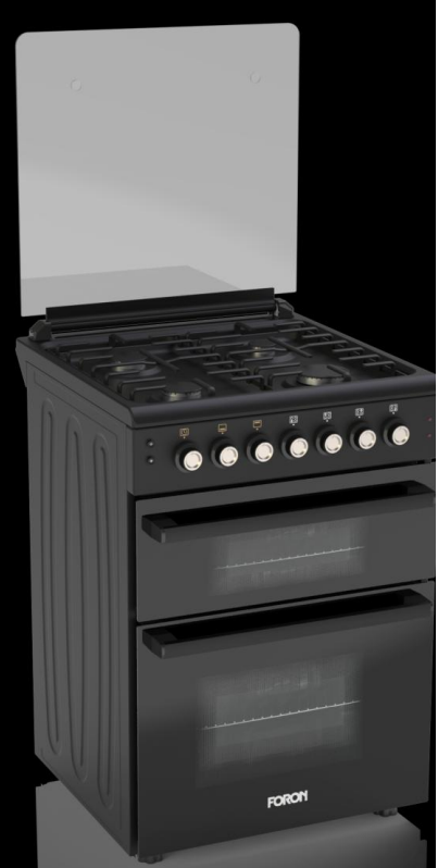 תנור אפייה משולב דו תאי שחור פחם FORON D300 בהכשר משמרת השבת