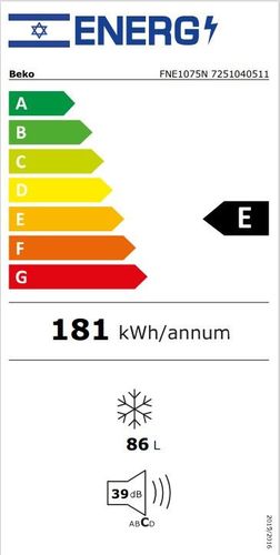 מקפיא 3 מגירות 86 ליטר דגם FNE1075N בקו Beko לבן