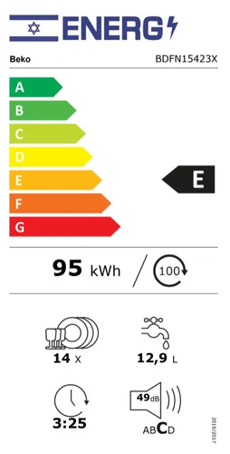 מדיח כלים רחב דגם BDFN15423X בקו Beko נירוסטה