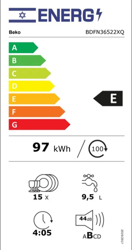 מדיח כלים רחב דגם BDFN36522XQ בקו Beko נירוסטה