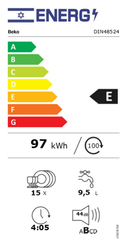 מדיח כלים רחב אינטגרלי מלא Beko DIN48524 בקו
