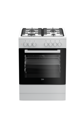 תנור משולב כיריים 72 ליטר דגם FSE62120DWDSL בקו BEKO לבן