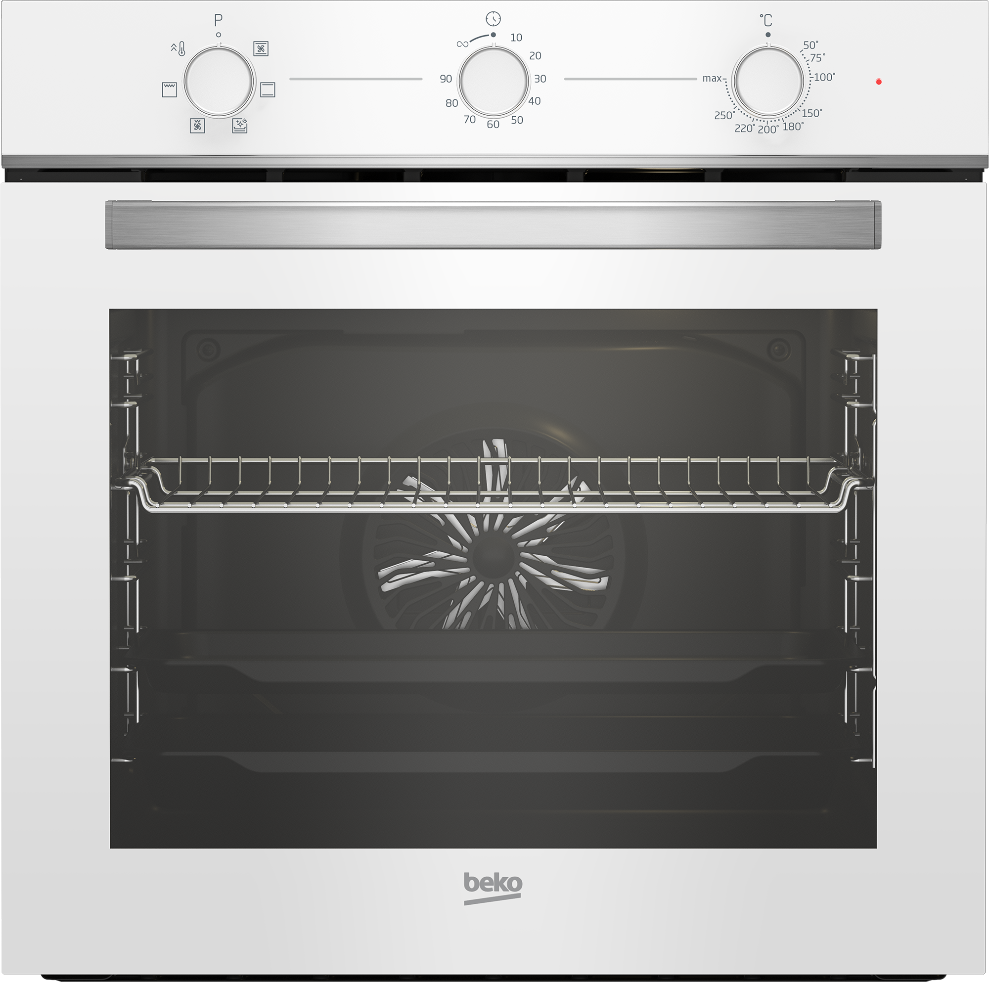 תנור בנוי מכני 72 ליטר דגם BBIE11100W בקו BEKO זכוכית לבנה