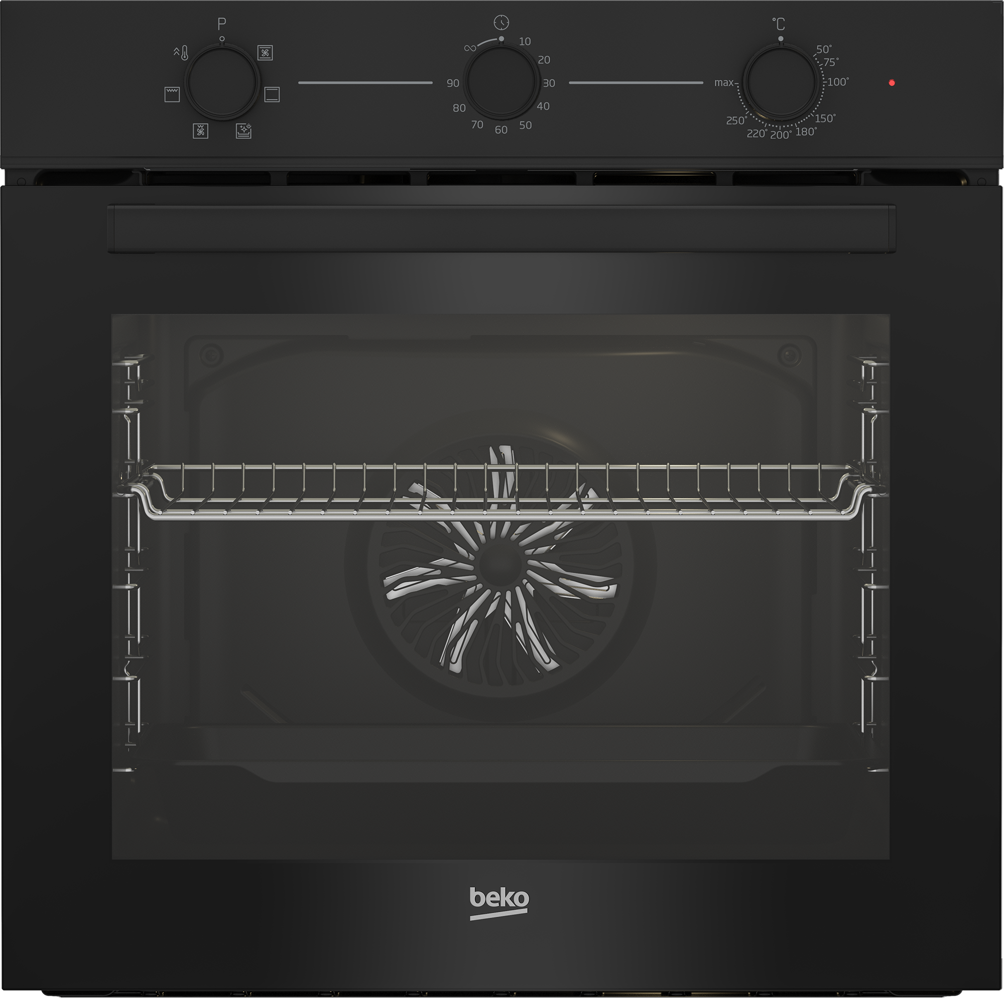 תנור בנוי מכני 72 ליטר דגם BBIE11100B בקו BEKO זכוכית שחורה