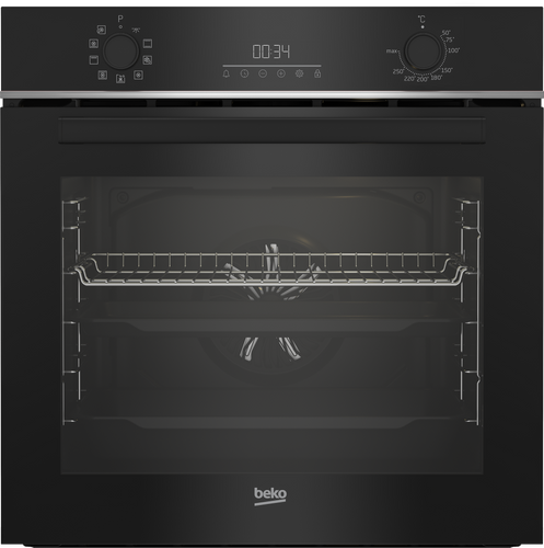 תנור בנוי 72 ליטר דגם BBIM13300X בקו Beko זכוכית שחורה