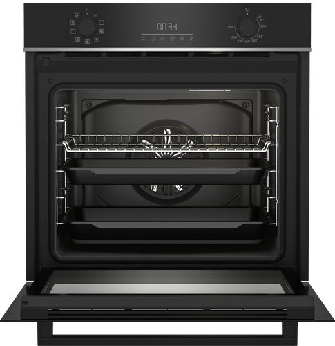 תנור בנוי 72 ליטר דגם BBIM13300X בקו Beko זכוכית שחורה