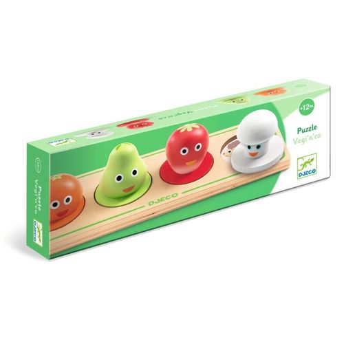 אריזת   פאזל עץ ראשון לפעוטות התאמת צבעים וחיות דגם וג'י אנד קו - Djeco  