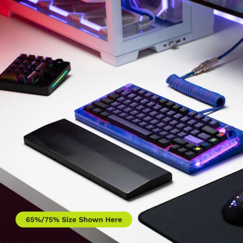 משענת כף יד מעץ למקלדת Glorious TKL בגודל 102X356 מ”מ צבע שחור