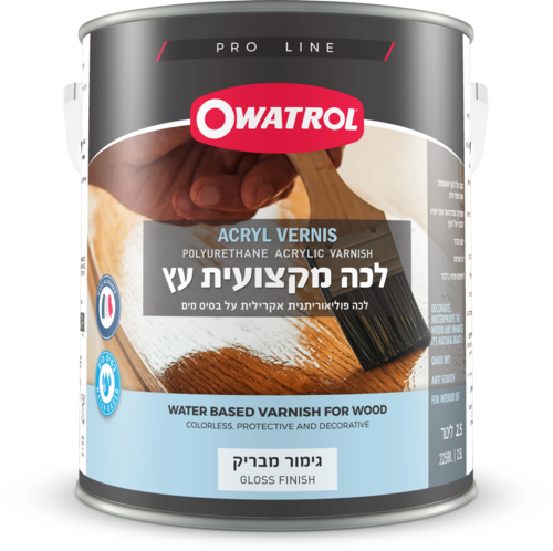 לכה פוליאריתנית מקצועית לעץ לשימוש פנימי על בסיס מים
