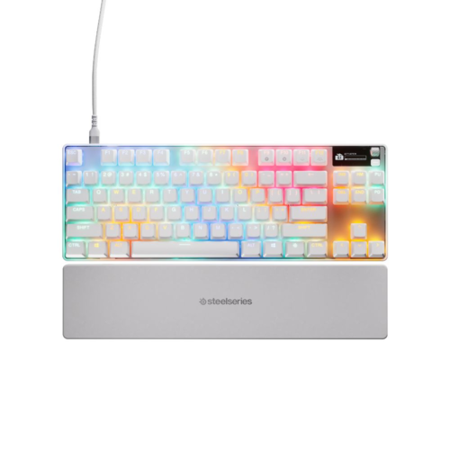 מקלדת גיימינג מכנית מקצועית SteelSeries Apex Pro Gen 3 TKL לבן