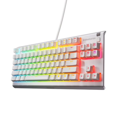 מקלדת גיימינג עמידה במים Steelseries Apex 3 TKL US LED לבן