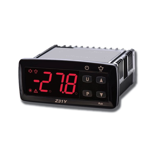 Z31Y – טרמוסטט דיגיטלי, 2 גששים, 2 יציאות, להתקנה על פנל, מידות: 75×33 מ”מ