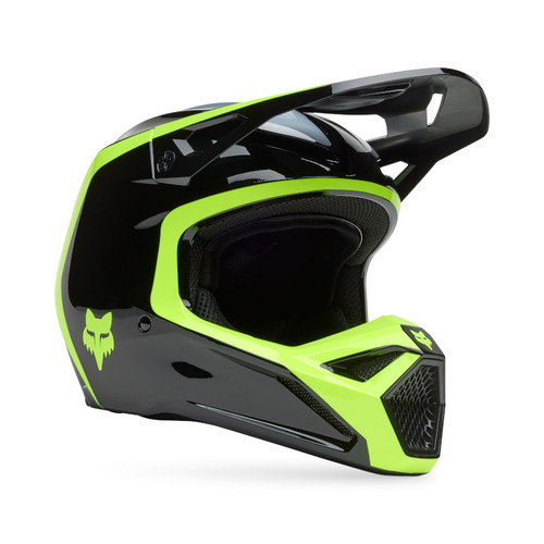 קסדת פוקס שחור / צהוב / אפור - FOX V1 FLOW HELMET V25