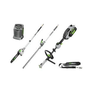 סט מולטיטול נטען (קומבי) - ראש מנוע 56V Brushless קרבון פייבר +אביזר מגזמת גובה + אביזר מסור גבהים + סוללה 2.5Ah ומטען מהיר מק"ט MHCC1022E יצרן EGO