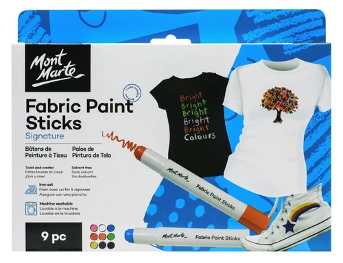 צבעים לבד, 9 מקלות  FABRIC PAINT STICKS