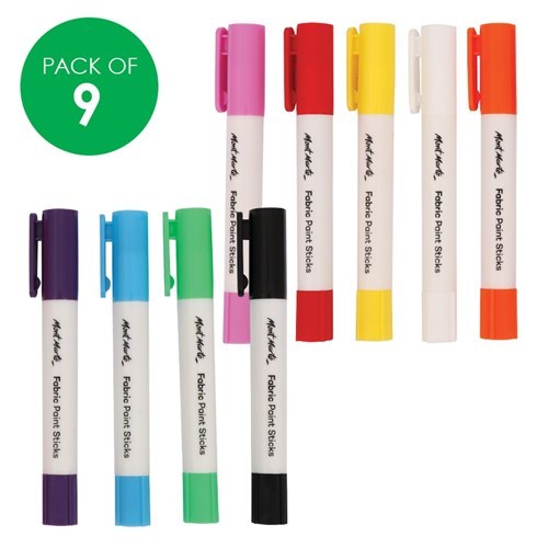 צבעים לבד, 9 מקלות  FABRIC PAINT STICKS