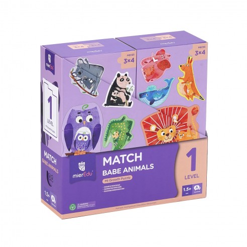 8 פאזלים ראשונים במארז שלב 1 חיות