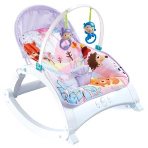 טרמפולינה מתקפלת לתינוק מלודי עד 18 ק"ג עם מנגנון רטט ומנגינות - סנאי ורוד