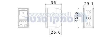 שקע TV ישיר שחור Top System גוויס 